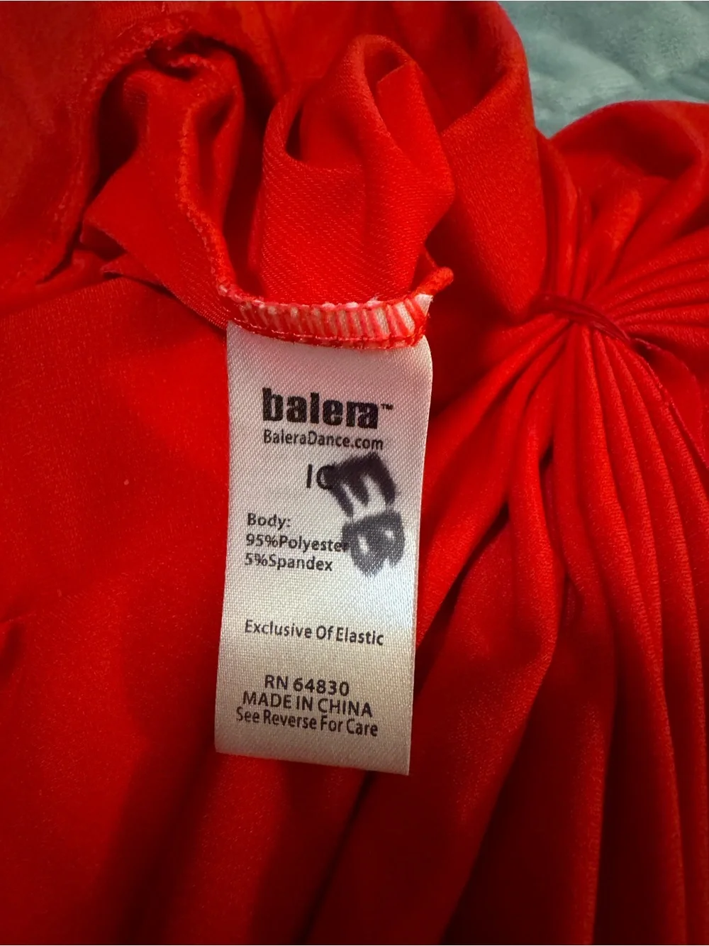 Balera Red High-Low Draped ballroom skirt - intermediate child (8/10)